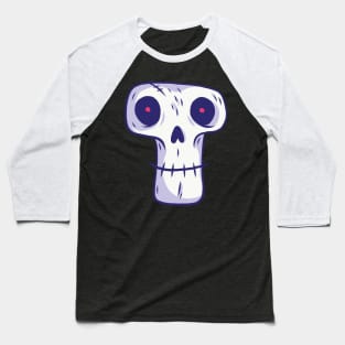 misshapen skull with red eyes Baseball T-Shirt